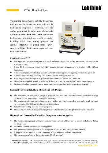 One point Heat-seal Tester distribute|C630H Heat Seal Tester .